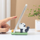 如果熊貓樹(shù)脂擺件手機架臥室辦公室支架桌面裝飾生日禮物送女友懶人架 淘小熊俯臥式