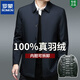 羅蒙冬季羽絨服男士輕薄商務(wù)冬裝中年風(fēng)衣翻領(lǐng)爸爸裝行政夾克外套 Y208上青色紐扣款【可拆卸內(nèi)膽】 M 170/建議100-120斤穿
