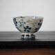 同合日本進(jìn)口藍(lán)染山茶花茶壺日式復(fù)古小清新陶瓷過濾泡茶壺下午茶茶具 藍(lán)染花高腳斗笠碗 250ml