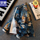 羅蒙（ROMON）美式VINTAGE復(fù)古梵高油畫襯衫男長(zhǎng)袖藝術(shù)生襯衣休閑外套新品 圖色 2XL