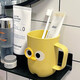歡喜生活高顏值漱口杯情侶牙杯家用可愛(ài)卡通刷牙杯子洗漱杯兒童牙刷牙缸杯 黃色大號【加厚材質(zhì)】