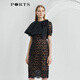 PORTS寶姿女裝 秋冬新品短袖中長連衣裙LL9D125LLF001 黑色 XS (2)
