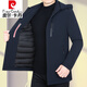 皮爾卡丹（pierre cardin）高檔羽絨沖鋒衣男冬季可拆內(nèi)膽鵝絨外套高端羽絨服三合一派克服 69212-藏藍(lán) 可拆鵝絨內(nèi)膽 175/L