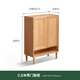 源氏木語(yǔ)純實(shí)木鞋柜家用門(mén)口室內消毒鞋架現代簡(jiǎn)約客廳橡木大容量玄關(guān)柜 原木色0.8米兩門(mén)鞋柜