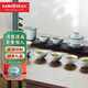 金灶（KAMJOVE）汝窯陶瓷功夫茶具套裝 辦公家用開片紋蓋碗組高檔整套茶具KP-R001 【配套齊全 精美禮盒】汝雅宋瓷