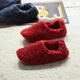 邦有道棉拖鞋男包跟月子鞋保暖防滑木地板靜音冬季毛絨拖鞋家居棉鞋女 深紅(麂皮絨底) 38-39 適合(37-39碼)