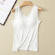 柏潮夏季莫代爾打底免文胸薄款背心一片式帶胸墊內搭蕾絲吊帶女內衣 白色(背心款) 均碼 _體重80-150斤