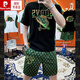 皮爾卡丹歐洲站刺繡男士T恤短袖短褲休閑套裝華夫格夏季男裝一套帥氣 黑色 (一整套) XL (140-159斤)