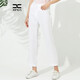 邢氏女裝新款休閑褲女褲子女顯瘦夏季修身高腰長(cháng)褲純色休閑直筒褲 白色 44 (170/82B)