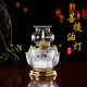 圓通 供佛酥油燈佛水晶液體防風(fēng)可調光油燈佛前供燈長(cháng)明燈 水晶菩提油燈（青光色） 小號/盞