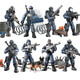 翔竣小兵人仔模型人偶擺件關(guān)節(jié)可動(dòng)特種兵軍事玩具兒童積木小顆粒士兵 特警戰(zhàn)隊(duì)8人