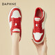 達芙妮（DAPHNE）七夕板鞋女厚底休閑百搭運動鞋新款女鞋春款學生鞋子紅品 紅色 單層 跟高3cm 37 (235mm)
