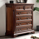 匠萊藝美式實(shí)木斗柜胡桃色高檔儲物柜復古抽屜柜大容量五斗柜臥室收納柜 實(shí)木六斗柜/105*48/116cm