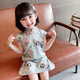 蓓馨貝（Beixinbei）女童旗袍連衣裙夏季新款女寶寶夏裝1-6歲女孩衣服洋氣中國(guó)風(fēng)裙子3 湖藍(lán)旗袍裙 100 建議2歲左右