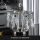 格娜斯（CRISTALGLASS）高檔雕花家用水晶玻璃水杯家庭套裝客廳耐熱茶杯飲料杯待客高級感 羅馬款300ml6只+銀色鉆石杯架