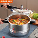 蘇泊爾（SUPOR）304不銹鋼7.0L壓力鍋24cm【5-7人可用】快煮防爆高壓鍋電磁爐通用