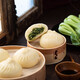 五亭 【50g*6只】 揚(yáng)州特產(chǎn)速凍包子多口味鮮肉包方便速食早餐半成品 素青菜包（50gx6只）
