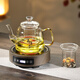諾潔仕（LOCUS） 茶爐電陶爐煮茶爐家用小型電爐迷你煮茶器光波電磁爐多功能電茶爐功夫養(yǎng)生玻璃壺 木紋色茶爐+養(yǎng)生玻璃壺