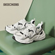 斯凱奇（Skechers）女鞋秋冬運動(dòng)鞋耐磨戶(hù)外休閑百搭厚底增高老爹鞋117364 白色/黑色/銀色/WBKS 36.5