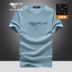 七匹狼短袖T恤男士夏季冰爽涼感舒彈棉LOGO印花打底衫圓領(lǐng)短T男裝上衣 109(天藍) 2XL (180) 96A