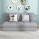 Lazy Diary 沙發(fā)床折疊多功能小戶(hù)型雙三人尺寸客廳彈簧包可拆洗沙發(fā)床兩用 淺灰色 1.5米
