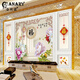 金絲雀（ANARY）凹凸五宮格墻壁布定制壁畫客廳電視背景墻北歐墻紙影視墻玉雕壁紙 宮廷貢緞絨底布  高寬定制