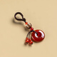 樸房菩提蓮花男女情侶汽車(chē)鑰匙扣瑪瑙平安扣文藝清新包掛件生日禮品 紅瑪瑙小蓮花款