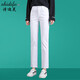 詩(shī)迪芙黑色牛仔褲女春秋新款高腰小直筒褲女彈力顯瘦九分褲網(wǎng)紅百搭煙管褲毛邊小白褲 86019白色【單扣】 32碼(二尺五)