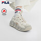 斐樂（FILA）官方女鞋復(fù)古運動鞋新款加絨可頌鞋休閑鞋老爹鞋 豆腐白/燕麥色-TO 39