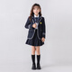 溫格奧（WENGEAO）兒童校服中小學生班服幼兒園園服西服套裝西裝畢業(yè)禮服演出服正裝 女童藏青色三件套 180碼建議體重106-125斤