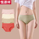 恒源祥女士?jì)妊澟兠拗醒鼰o(wú)痕石墨烯抑菌襠三角褲舒適透氣短褲頭4條裝 西瓜紅+咖啡+膚色+粉色/ 4條 L (165) （推薦體重100-120斤）