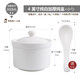 瓷航（CiH） 燉盅陶瓷餐廳燉湯盅燕窩湯盅碗帶蓋蒸蛋碗隔水燉甜品盅酒店定制 4英寸純白加厚燉盅配瓷勺