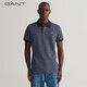 GANT【100%棉】GANT/甘特夏季新款男士休閑通勤撞色翻領(lǐng)短袖POLO衫潮 423波斯藍(lán)色 M