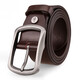 牛當家皮帶男士針扣真皮腰帶頭層牛皮休閑商務(wù)大碼加長(cháng)中青年褲帶 深咖色 125cm 39-40碼/腰圍3.2-3.3尺