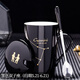 錦順鑫榮十二星座創(chuàng)意個(gè)性杯子陶瓷馬克杯帶蓋勺家用喝水杯子辦公茶杯情侶 黑色雙子(帶蓋勺) 401-500ml