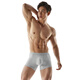 Asianbum男士?jì)妊澦慕嵌萄潖椓γ拶|(zhì)平角簡(jiǎn)約自然腰褲頭純色潮青年四角褲 中花灰 XL