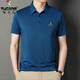 啄木鳥(niǎo)（TUCANO）夏季冰絲短袖t恤男翻領(lǐng)POLO體恤衫中年寬松免燙半袖爸爸裝男上衣 藍(lán)色 XL (175) 建議135-150斤
