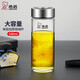希諾（HEENOOR）玻璃杯大容量單層加厚水杯帶濾網(wǎng)商務(wù)辦公泡茶杯車載便攜透明杯子 XN-6017-530ML【帶杯刷杯套】