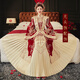 勤記中式婚禮新娘服裝鳳冠霞帔絲絨婚服2023秋季新款高端緞面秀禾服 明禾絲絨[無(wú)] S