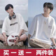 寄風(fēng)純棉短袖t恤男新款圓領(lǐng)青少年潮流寬松休閑半袖體恤港風(fēng)上衣男裝 字母Mi1白+MP2白 L