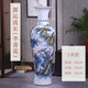 垚罄 景德鎮手繪陶瓷大花瓶落地客廳擺件 手繪青花瓷 中式家居客廳落地裝飾品酒店擺設 半青花 源遠流長(cháng) 1.6米單個(gè) 配底座