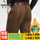 啄木鳥(niǎo)燈芯絨男褲秋冬季新品男士商務(wù)休閑寬松直筒中老年加絨加厚長(zhǎng)褲子 卡其加絨 32 ( 腰圍 2尺5 )
