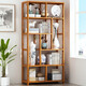 竹藝佳（ZHUYIJIA）博古架落地多層置物架儲物架客廳收納架楠竹置物柜玄關(guān)柜雜物架子 加粗回型77款