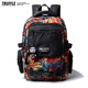 TRUFFLE原創(chuàng  )樹(shù)葉印花大容量初中書(shū)包大學(xué)生雙肩包男女小學(xué)生電腦旅行背包 (大號)HZL流光葉紅+OGZ掛件