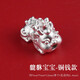 銀典工坊S999足銀貔貅寶寶大孔隔珠3D硬銀金蟬金魚(yú)四葉草背云手串飾品配件 貔貅寶寶-銅錢(qián)款/單個(gè)
