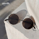MYTH希臘時(shí)尚個(gè)性開(kāi)車(chē)圓框墨鏡男女款歐美復古圓形金屬太陽(yáng)鏡MS1554 C8金框咖啡