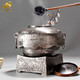 艾瑩嘉（Aiyingjia）日本原裝進(jìn)口鐵壺燒水壺煮茶器電陶爐高端手工鑄鐵煮茶壺砂鐵茶釜 砂鐵茶釜+砂鐵素將電陶爐