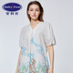 安莉芳【海洋之心】夏季桑蠶絲棉家居服女可外穿薄款睡裙EL00553禮物 花色FLW M