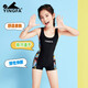 英發(fā)（YINGFA）兒童泳衣女孩中大童連體平角泳裝專(zhuān)業(yè)訓練速干游泳衣2025新款 黑色 130 10碼高125-140CM重25-30KG
