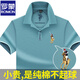 羅蒙（ROMON）高端100%純棉短袖t恤男春夏季polo翻領(lǐng)衫刺繡修身商務(wù)休閑半袖 A11-890淺藍(lán)色【短袖】 180/XL